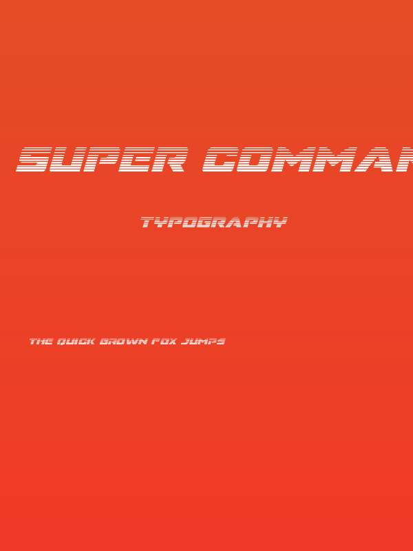 Super Commando Gradient Italic Poster