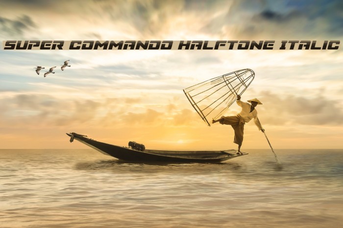 Super Commando Halftone Italic Font examples