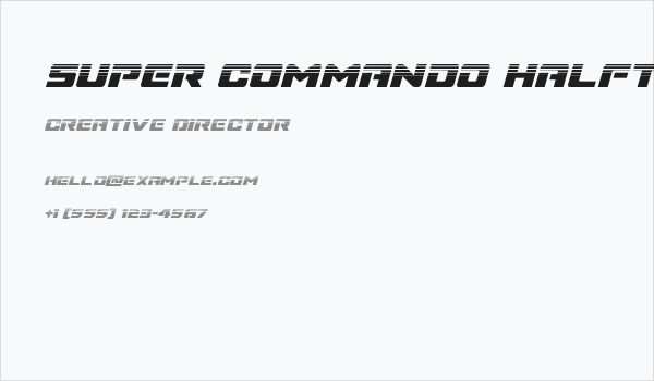 Super Commando Halftone Italic Business Card