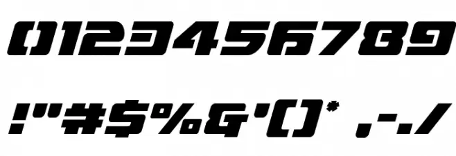 Super Commando Italic Font OTHER CHARS