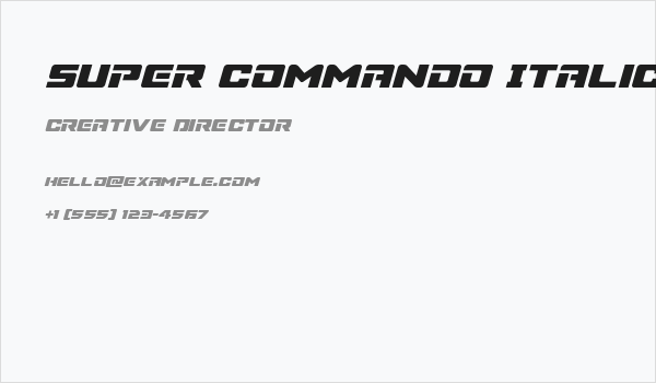 Super Commando Italic Business Card