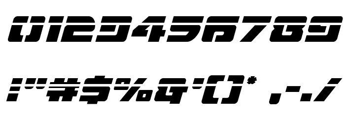 Super Commando Laser Italic Font OTHER CHARS
