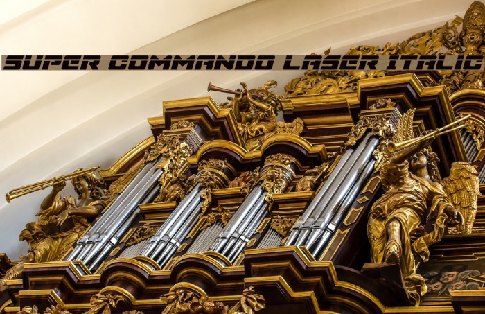 Super Commando Laser Italic Font examples