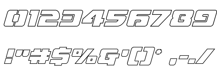 Super Commando Outline Italic Font OTHER CHARS