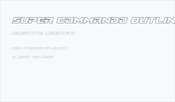 Super Commando Outline Italic Business Card