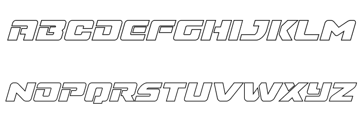 Super Commando Outline Italic Font LOWERCASE