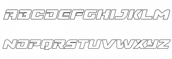 Super Commando Outline Italic Schriftart Kleinbuchstaben