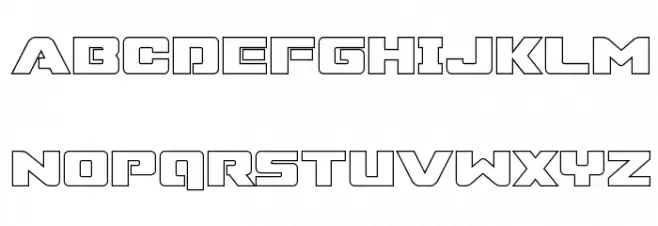 Super Commando Outline Schriftart Groß