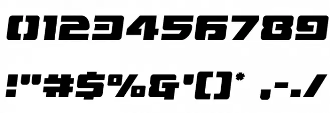 Super Commando Semi-Italic Font OTHER CHARS