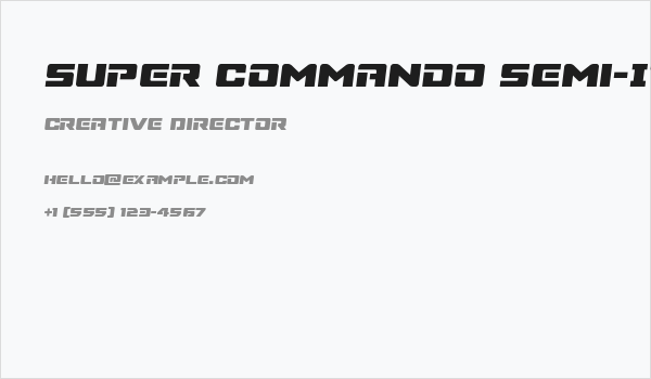 Super Commando Semi-Italic Business Card