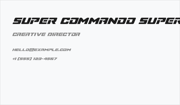 Super Commando Super Italic Business Card