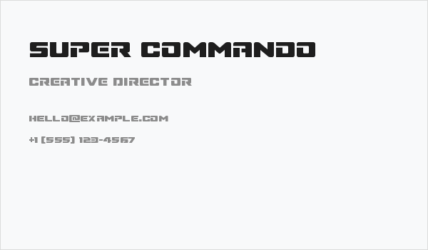 Super Commando Business Card