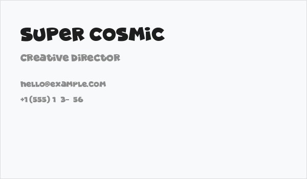 Super Cosmic Business Card