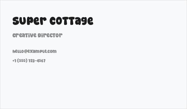 Super Cottage Business Card