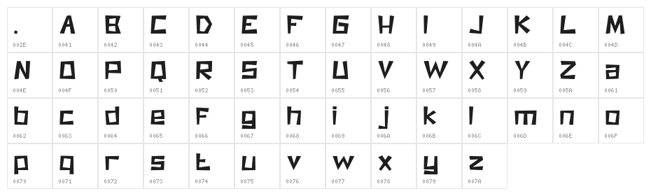 Super Crash Regular Character Map