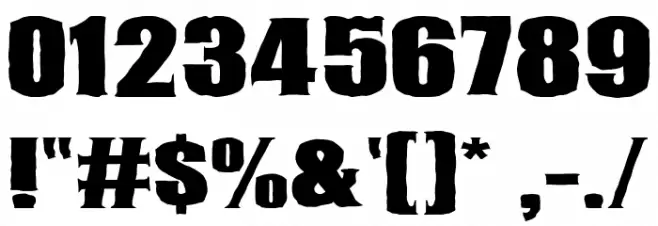 Super Cursed Шрифта ДРУГИЕ символов