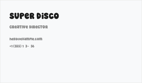 Super Disco Business Card
