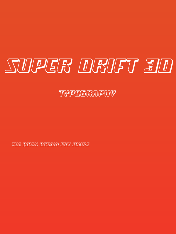 Super Drift 3D Poster