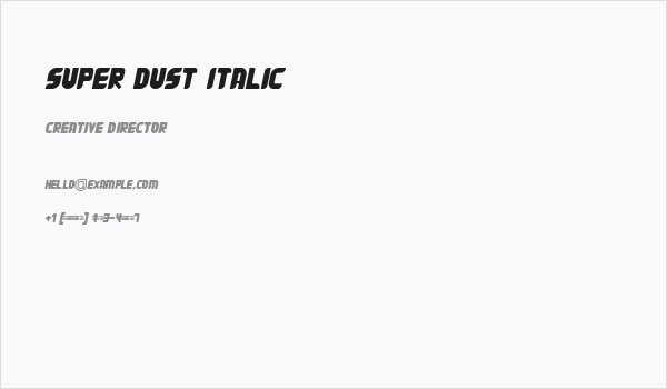 Super Dust Italic Business Card