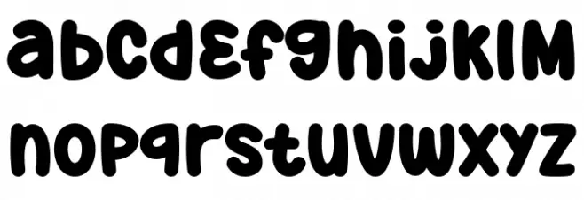 Super Fresh Schriftart Kleinbuchstaben
