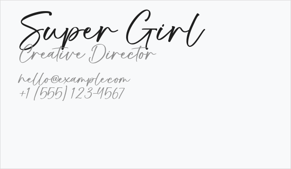 Super Girl Business Card