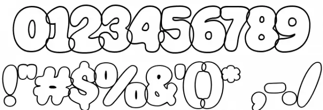 Super Glue Outline Font OTHER CHARS