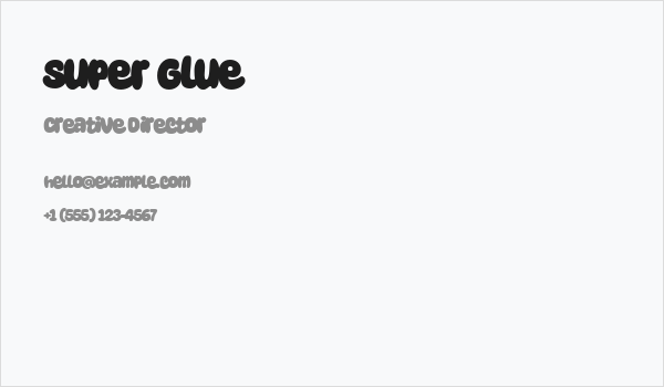 Super Glue Business Card