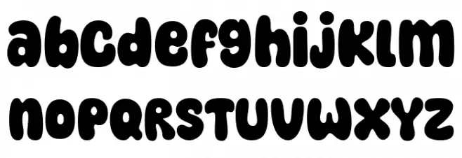 Super Happy Schriftart Kleinbuchstaben