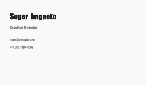 Super Impacto Business Card