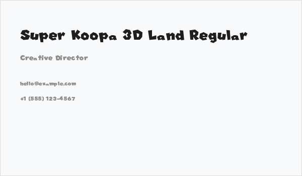 Super Koopa 3D Land Regular Business Card