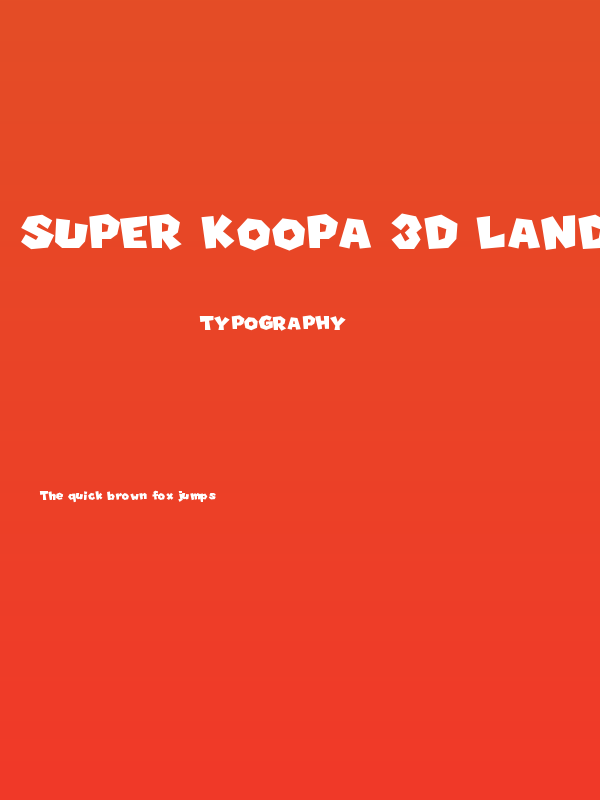 Super Koopa 3D Land Regular Poster