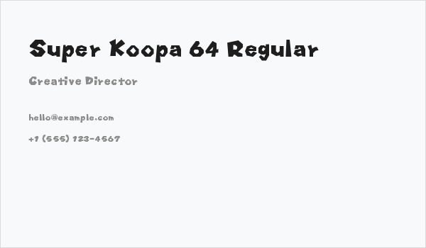 Super Koopa 64 Regular Business Card