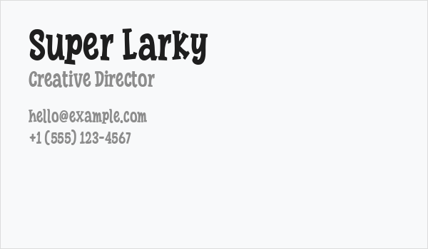 Super Larky Business Card