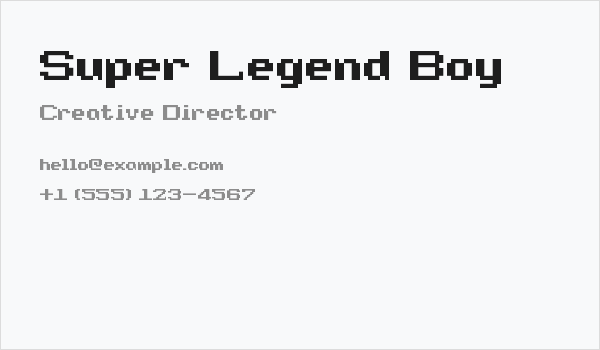 Super Legend Boy Business Card