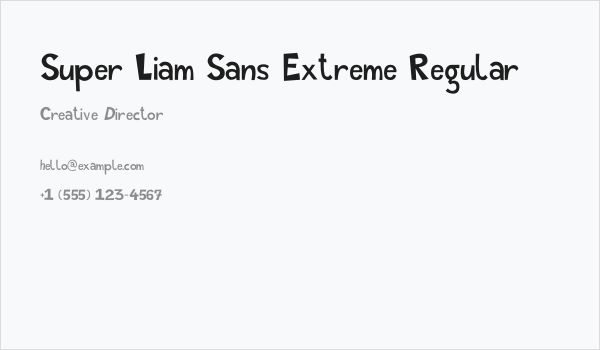 Super Liam Sans Extreme Regular Business Card