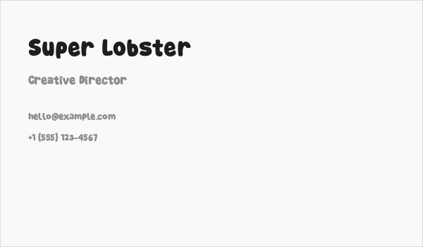 Super Lobster Business Card