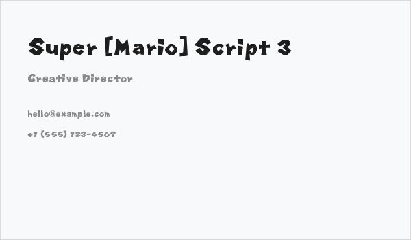 Super [Mario] Script 3 Business Card