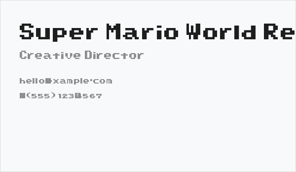 Super Mario World Regular Business Card