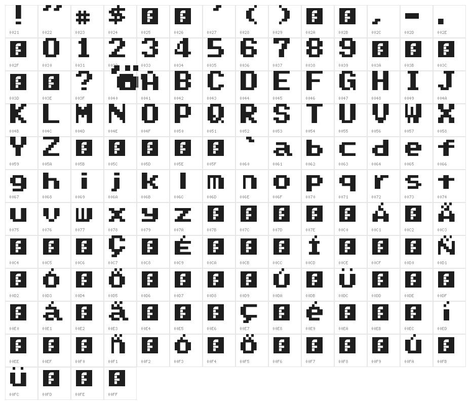 Super Mario World Text Box Regular Character Map