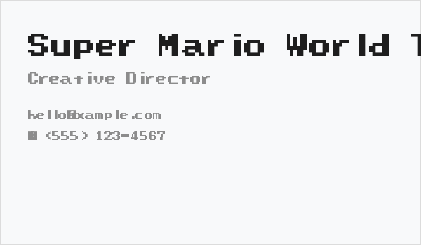 Super Mario World Text Box Regular Business Card