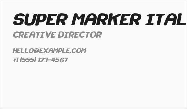 Super Marker Italic Business Card