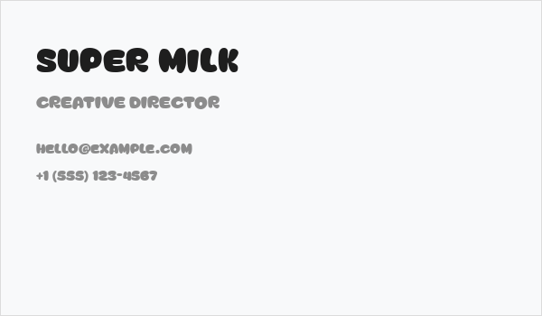 Super Milk Business Card