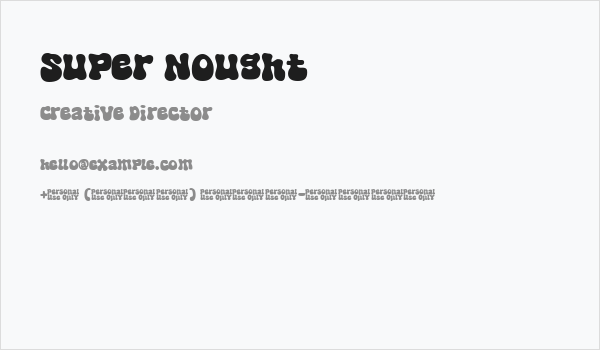 Super Nought Business Card