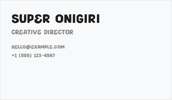 Super Onigiri Business Card