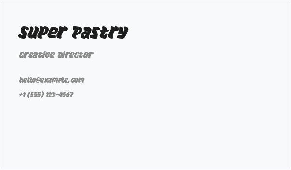 Super Pastry Business Card