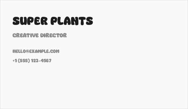 Super Plants Business Card