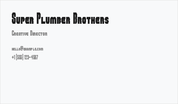Super Plumber Brothers Business Card