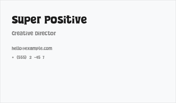 Super Positive Business Card