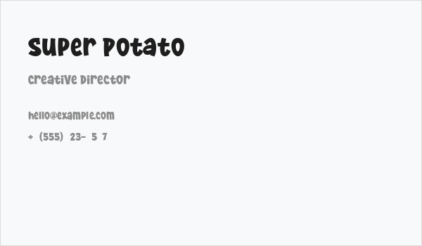 Super Potato Business Card