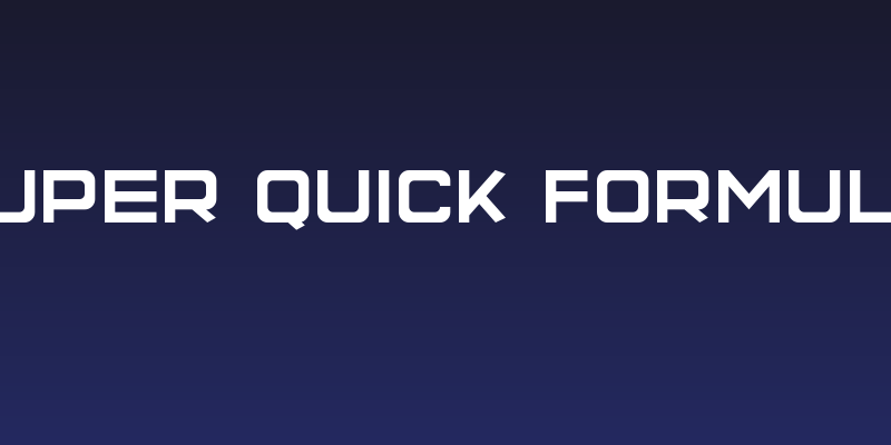 Super Quick Formula Social Header